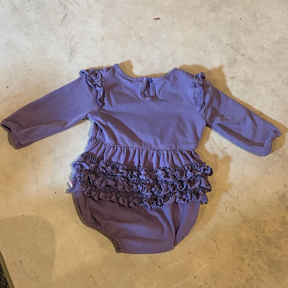 Purple Ruffled Baby Onesie